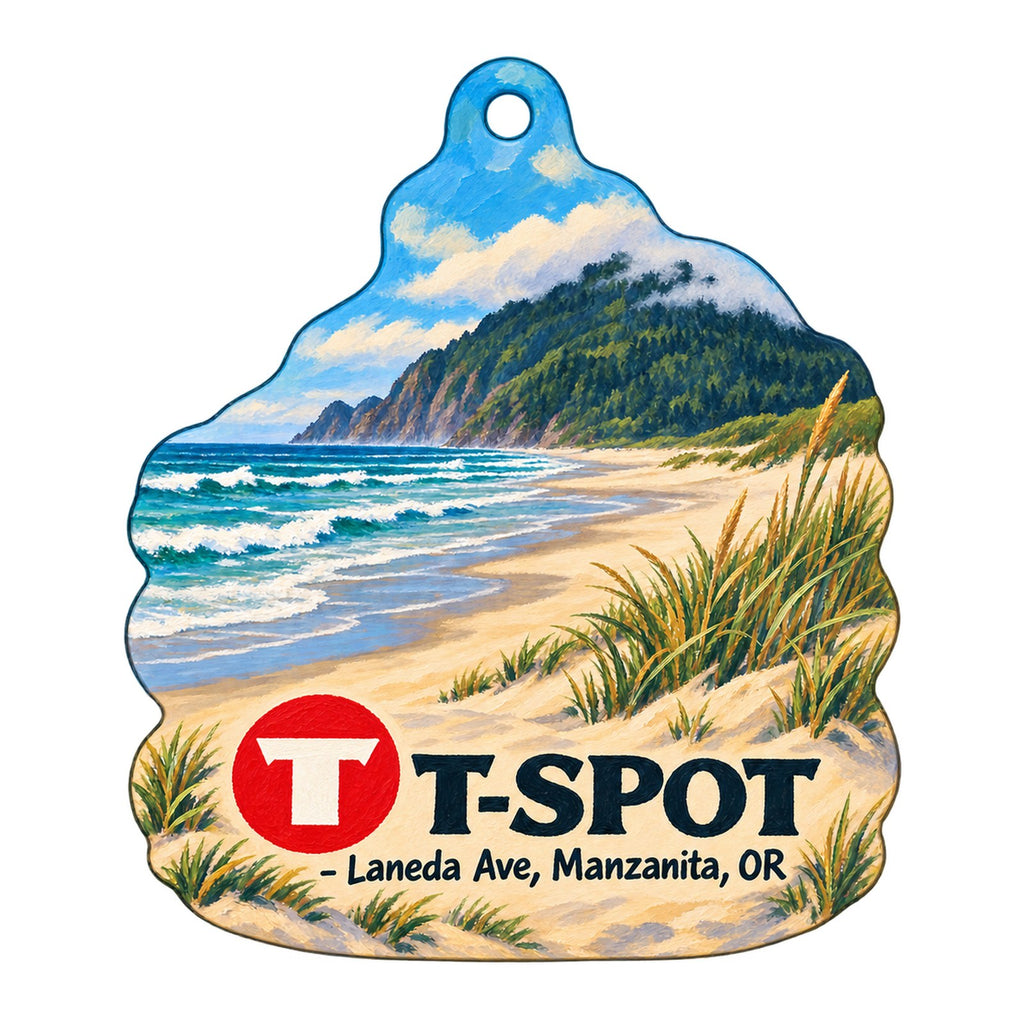 T-Spot Logo custom wood ornament OC1547 on white
