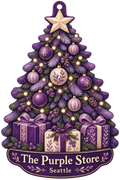 The Purple Store Purple Christmas Tree custom wood ornament OC1554