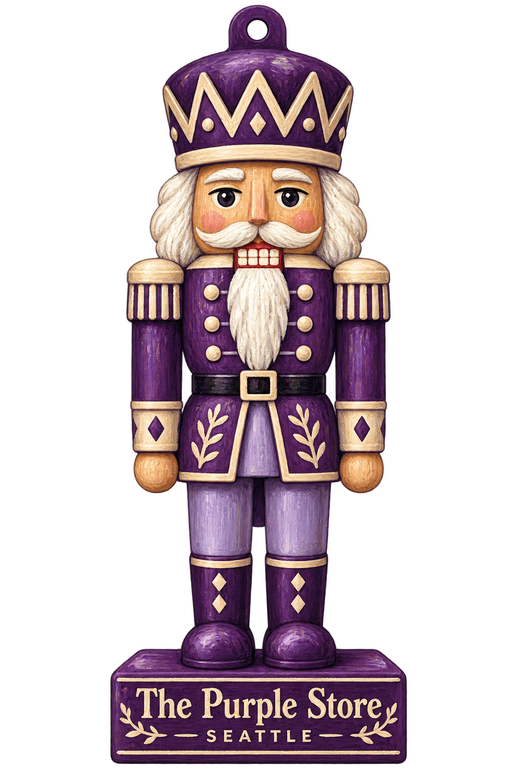 The Purple Store Plum Nutcracker custom wood ornament OC1555