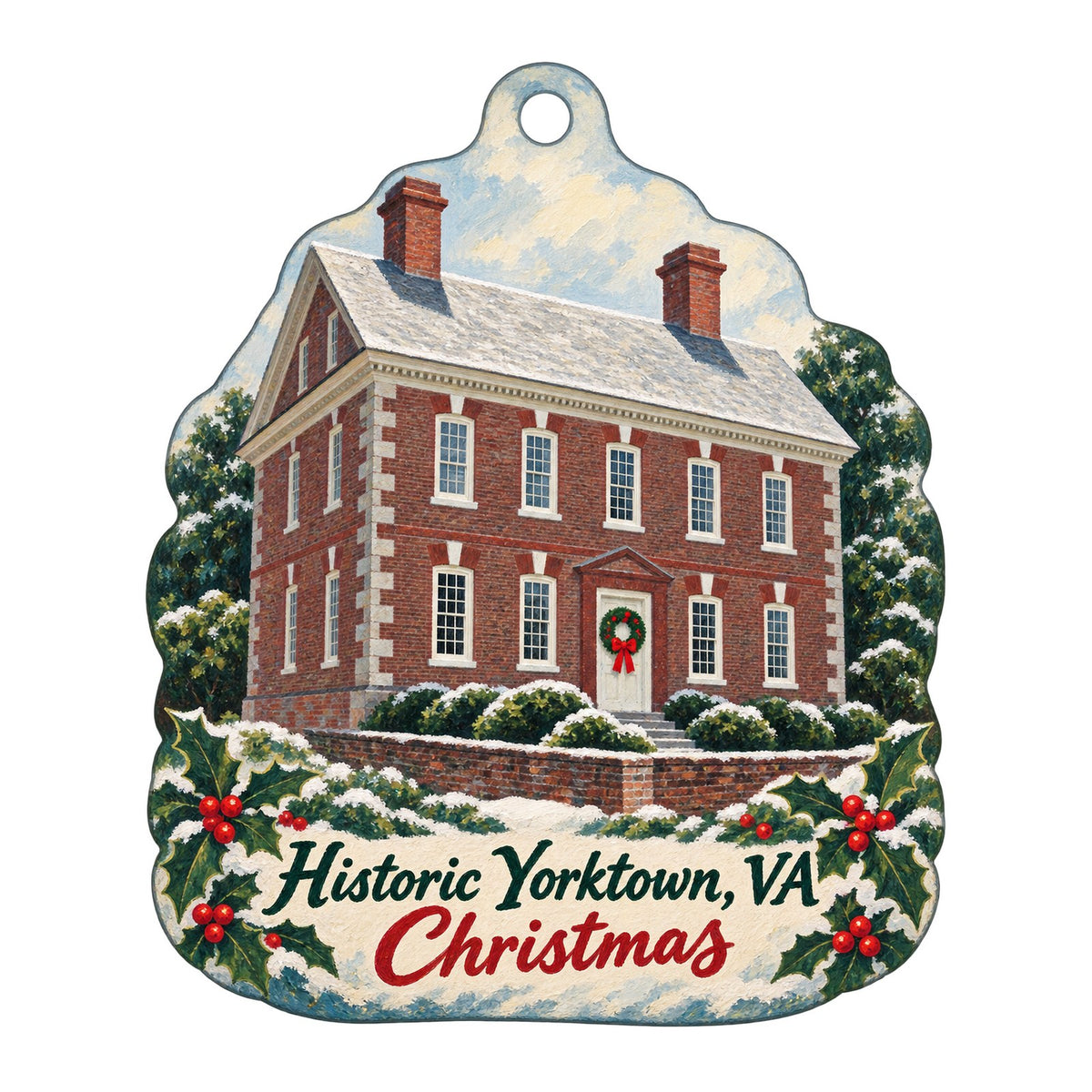 Eastern National - Colonial National Historical Park store Christmas custom wood ornament OC156 on white