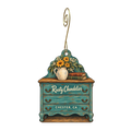 Rusty Chandelier — Store identity custom wood ornament OC1595, photographic gold spiral hook