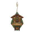 Hanson's Clock Shop — Store identity custom wood ornament OC1598, photographic gold spiral hook