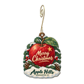 Apple Hills — Christmas custom wood ornament OC1605, photographic gold spiral hook