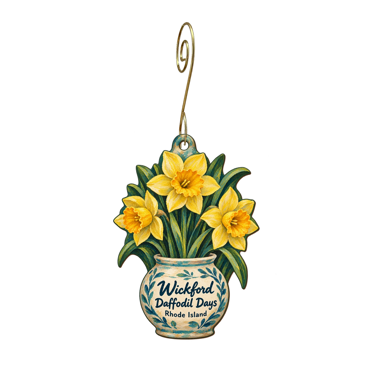 Different Drummer — Local inspiration custom wood ornament OC1621, photographic gold spiral hook