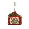 Cruisin with Lincoln on 66 Visitors Center and Gift Shop — Christmas custom wood ornament OC1629, photographic gold spiral hook