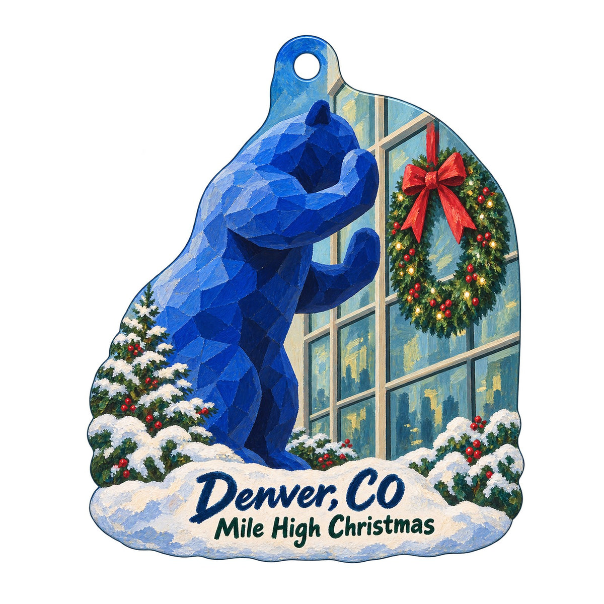 Museum Shop at the Denver Museum of Nature & Science Christmas custom wood ornament OC162 on white