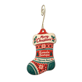 Kamala Boutique — Christmas custom wood ornament OC1632, photographic gold spiral hook