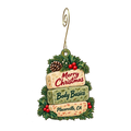 Body Basics — Christmas custom wood ornament OC1638, photographic gold spiral hook