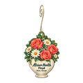Atrium Health Floyd — Store identity custom wood ornament OC1640, photographic gold spiral hook