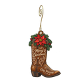 Buffalo Bill Village Gift Shop — Christmas custom wood ornament OC1644, photographic gold spiral hook