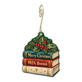 Museum of Fine Arts Boston — Christmas custom wood ornament OC1647, photographic gold spiral hook