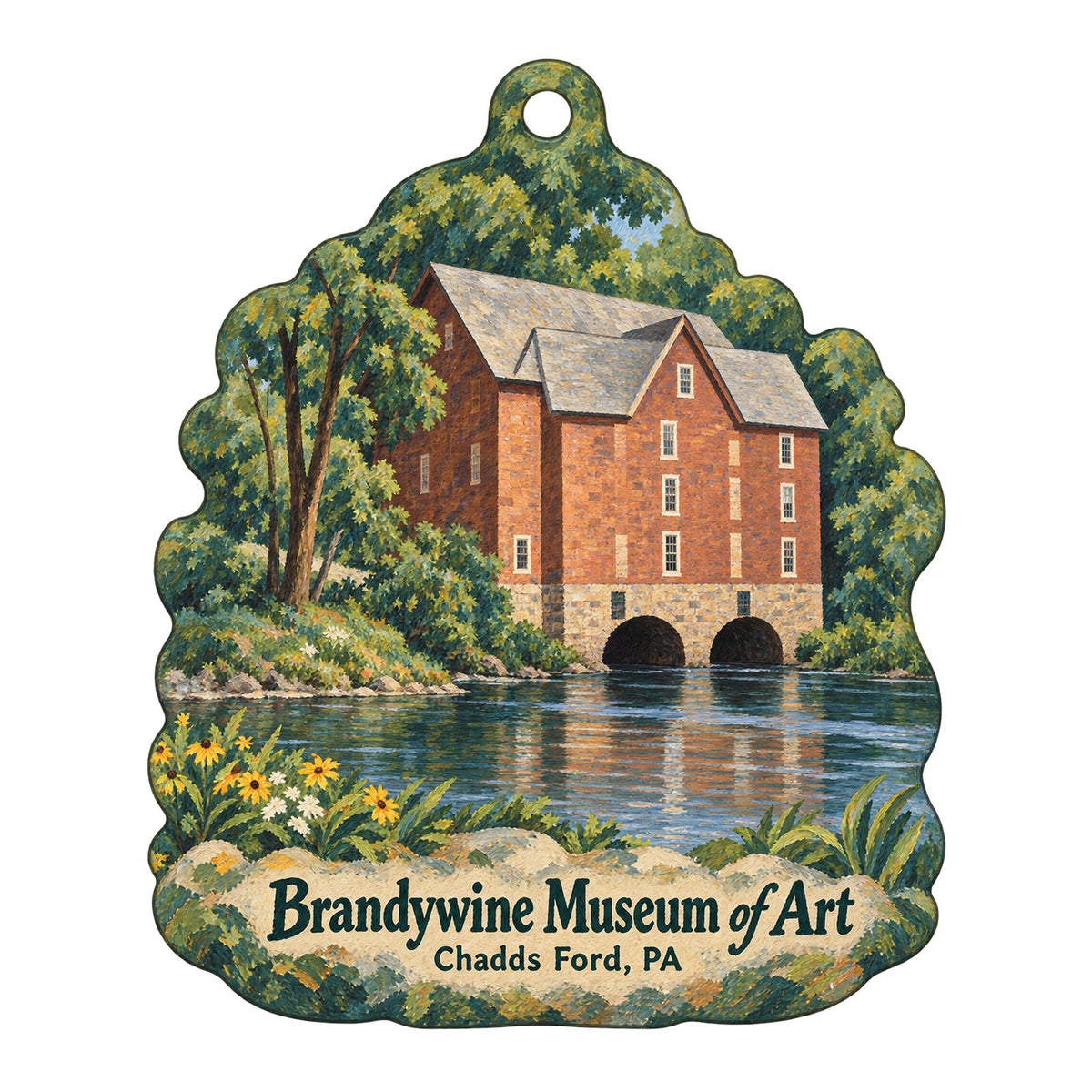 Brandywine Museum of Art Logo custom wood ornament OC164 on white