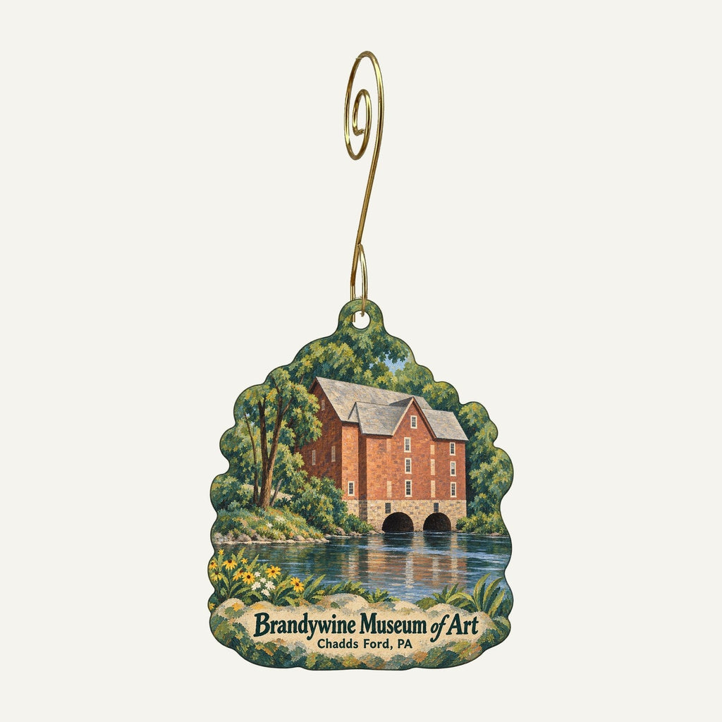Brandywine Museum of Art Logo custom wood ornament OC164 hanging on hook