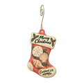 Flourish by Blues and Shoes — Christmas custom wood ornament OC1653, photographic gold spiral hook