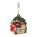 Southport Market — Christmas custom wood ornament OC1662, photographic gold spiral hook