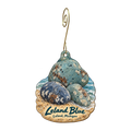 Two Fish Leland — Local inspiration custom wood ornament OC1666, photographic gold spiral hook