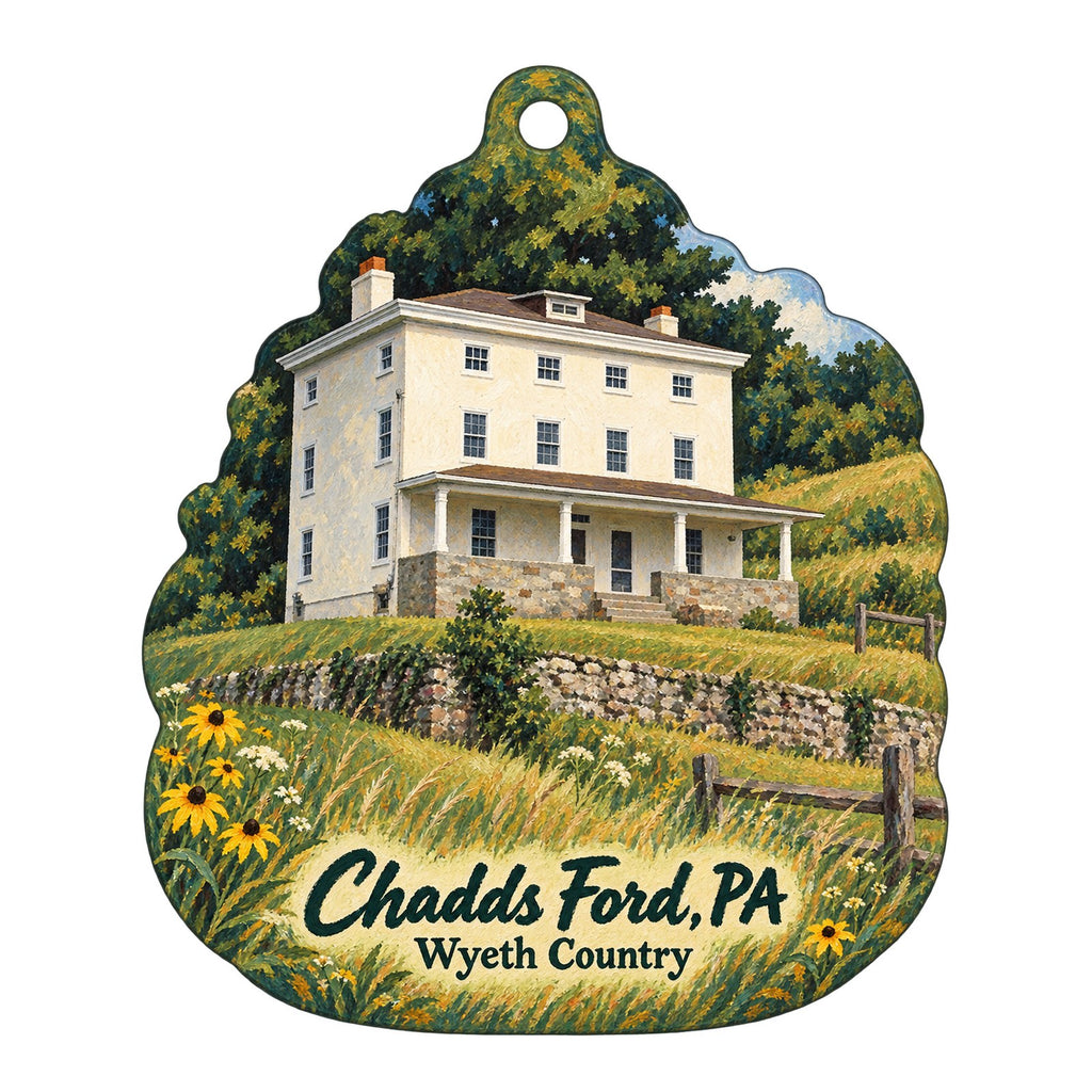 Brandywine Museum of Art Town Icon custom wood ornament OC166 on white