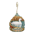 Friends of Bosque — Christmas custom wood ornament OC1671, photographic gold spiral hook