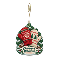 Whitefish Gift & Gear — Christmas custom wood ornament OC1674, photographic gold spiral hook