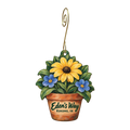 Eden's Way — Store identity custom wood ornament OC1679, photographic gold spiral hook