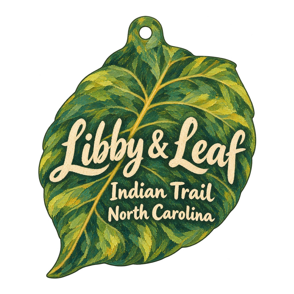 Libby & Leaf Logo custom wood ornament OC167 on white
