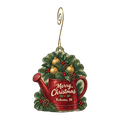 Eden's Way — Christmas custom wood ornament OC1680, photographic gold spiral hook