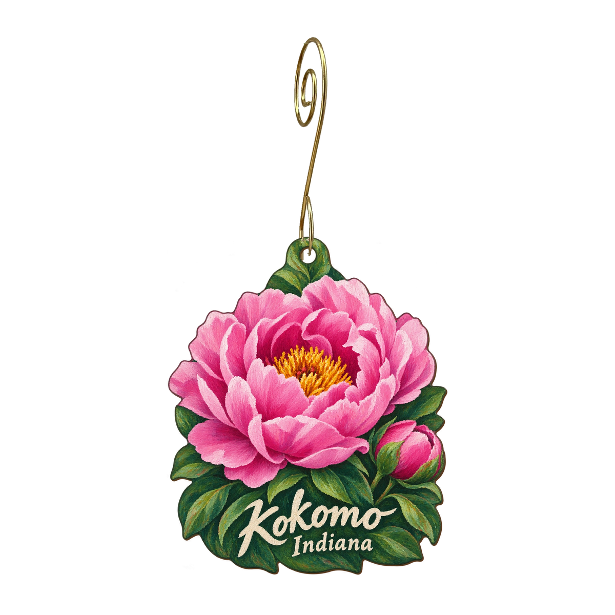 Eden's Way — Local inspiration custom wood ornament OC1681, photographic gold spiral hook