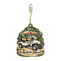 The Daufuskie Difference — Store identity custom wood ornament OC1694, photographic gold spiral hook