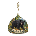 Teme Inc Bear Trax Crafts — Store identity custom wood ornament OC1697, photographic gold spiral hook