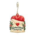 Trudy's Hallmark Store #100 — Local inspiration custom wood ornament OC1711, photographic gold spiral hook