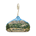 Trudy's Hallmark Store #102 — Local inspiration custom wood ornament OC1717, photographic gold spiral hook
