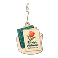 Trudy's Hallmark Store #103 — Store identity custom wood ornament OC1718, photographic gold spiral hook