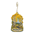 Black Butte Ranch — Local inspiration custom wood ornament OC1738, photographic gold spiral hook