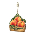 Sisters Wine and Gifts — Local inspiration custom wood ornament OC1744, photographic gold spiral hook