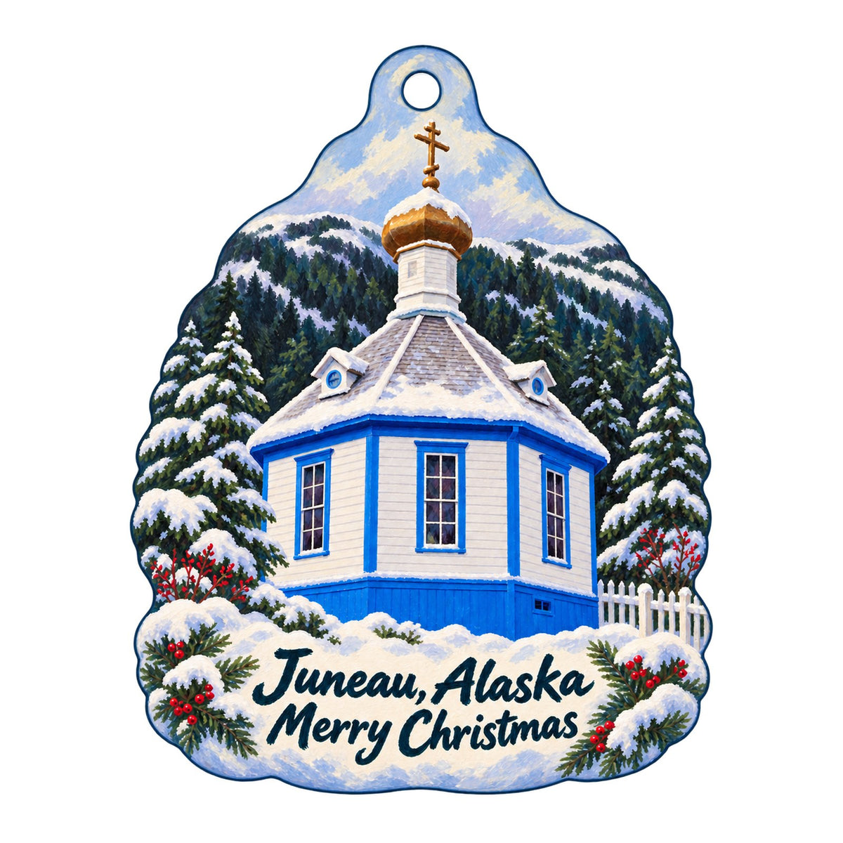 Shop Trove Christmas custom wood ornament OC174 on white