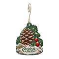 Silver Sage Trading — Christmas custom wood ornament OC1755, photographic gold spiral hook