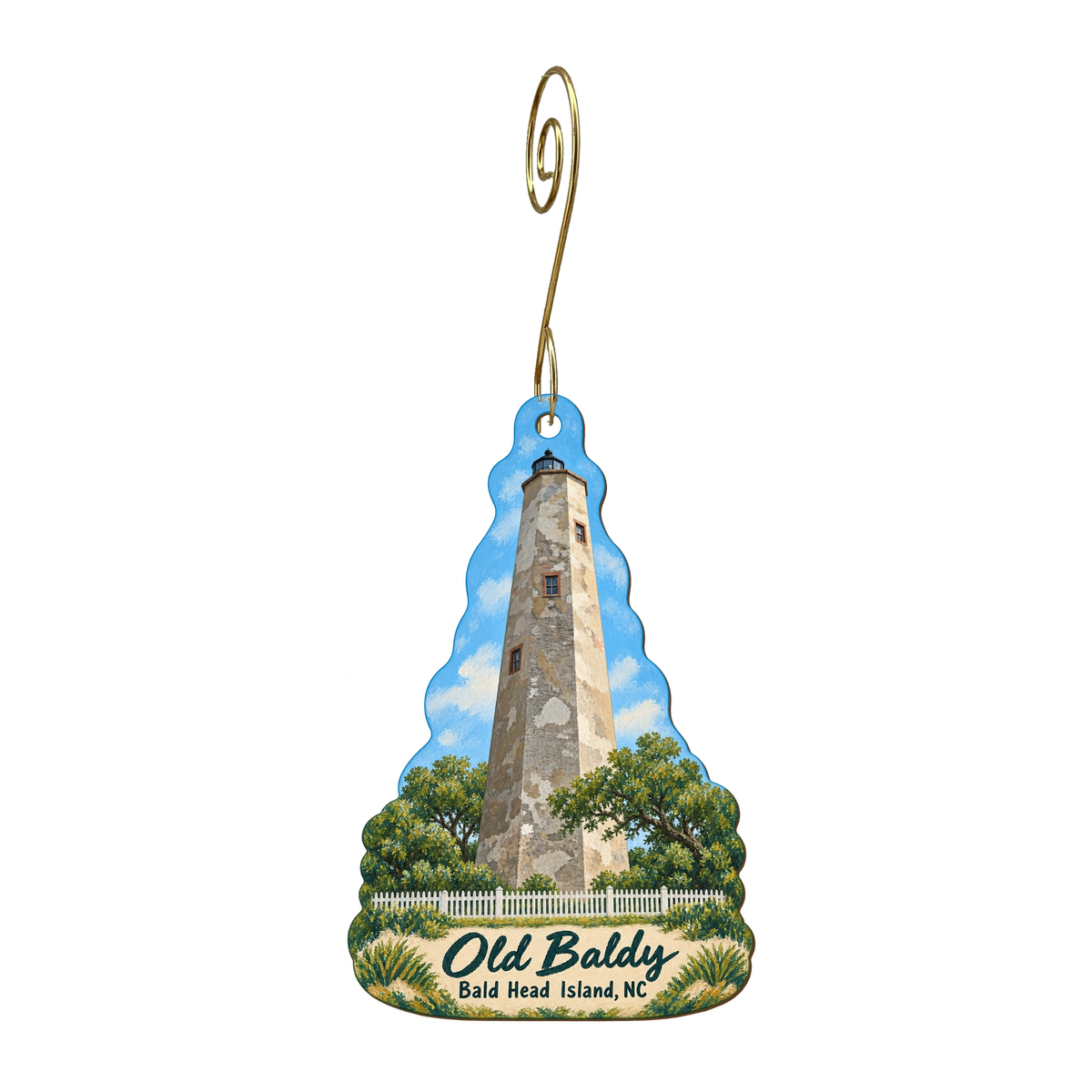 Bhi Conservancy — Local inspiration custom wood ornament OC1759, photographic gold spiral hook