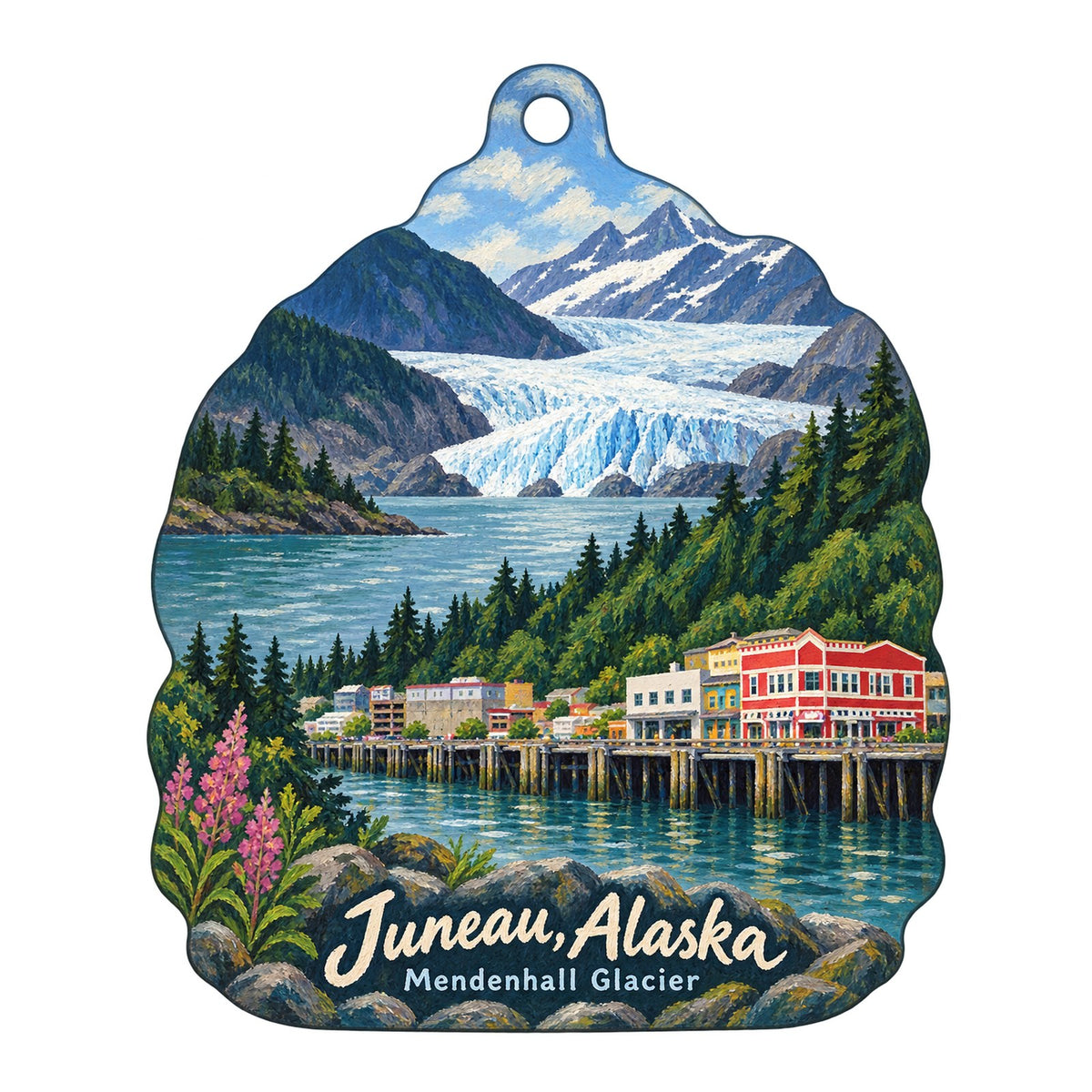 Shop Trove Town Icon custom wood ornament OC175 on white