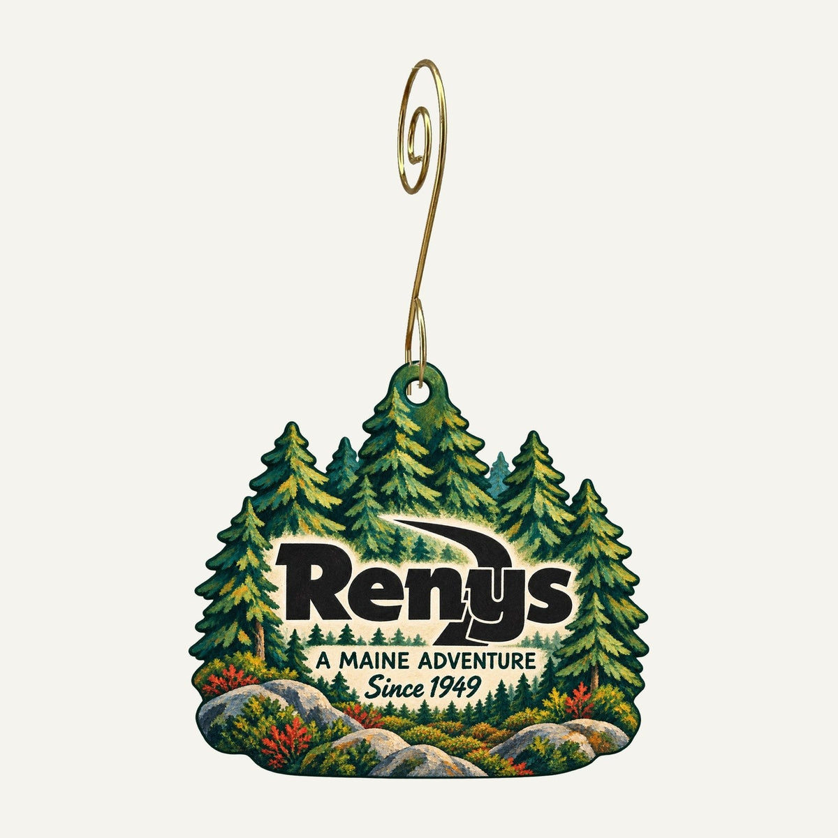 Reny's - Office & Distribution Center Logo custom wood ornament OC176 hanging on hook