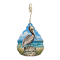 Mustang Island State Park — Local inspiration custom wood ornament OC1774, photographic gold spiral hook