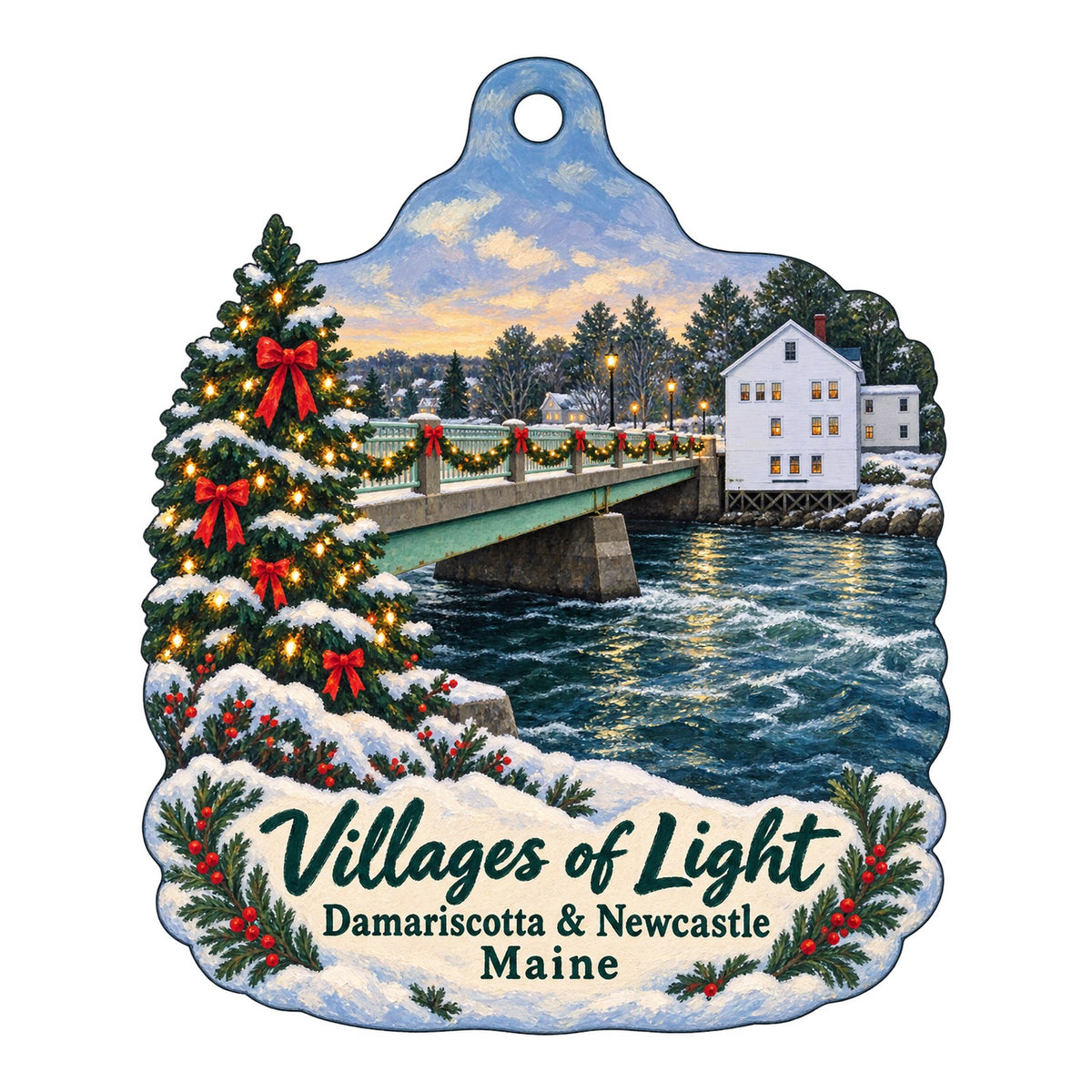 Reny's - Office & Distribution Center Christmas custom wood ornament OC177 on white