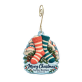 Saysay Boutique — Christmas custom wood ornament OC1785, photographic gold spiral hook