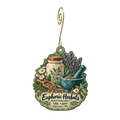 Euphoric Herbals Apothecary — Store identity custom wood ornament OC1790, photographic gold spiral hook