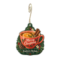 Euphoric Herbals Apothecary — Christmas custom wood ornament OC1791, photographic gold spiral hook