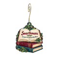 Swarthmore campus & community store — Store identity custom wood ornament OC1796, photographic gold spiral hook