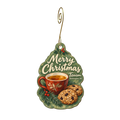 Teaism Tea Shop — Christmas custom wood ornament OC1800, photographic gold spiral hook