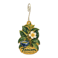 Teaism Tea Shop — Local inspiration custom wood ornament OC1801, photographic gold spiral hook