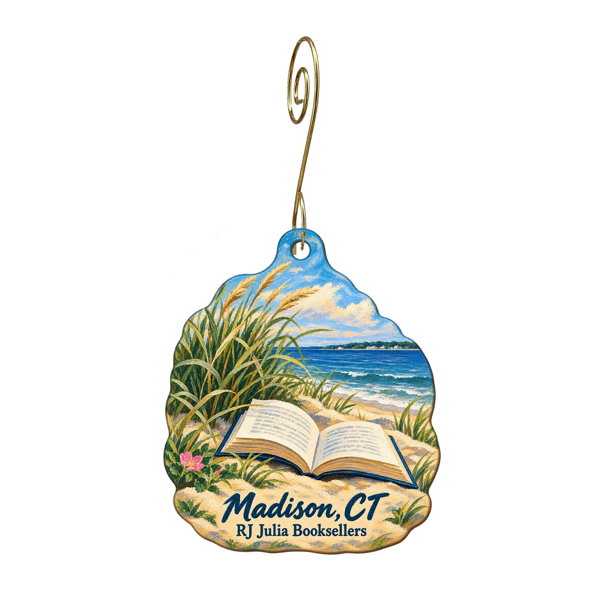 Rjjulia Madison — Local inspiration custom wood ornament OC1804, photographic gold spiral hook