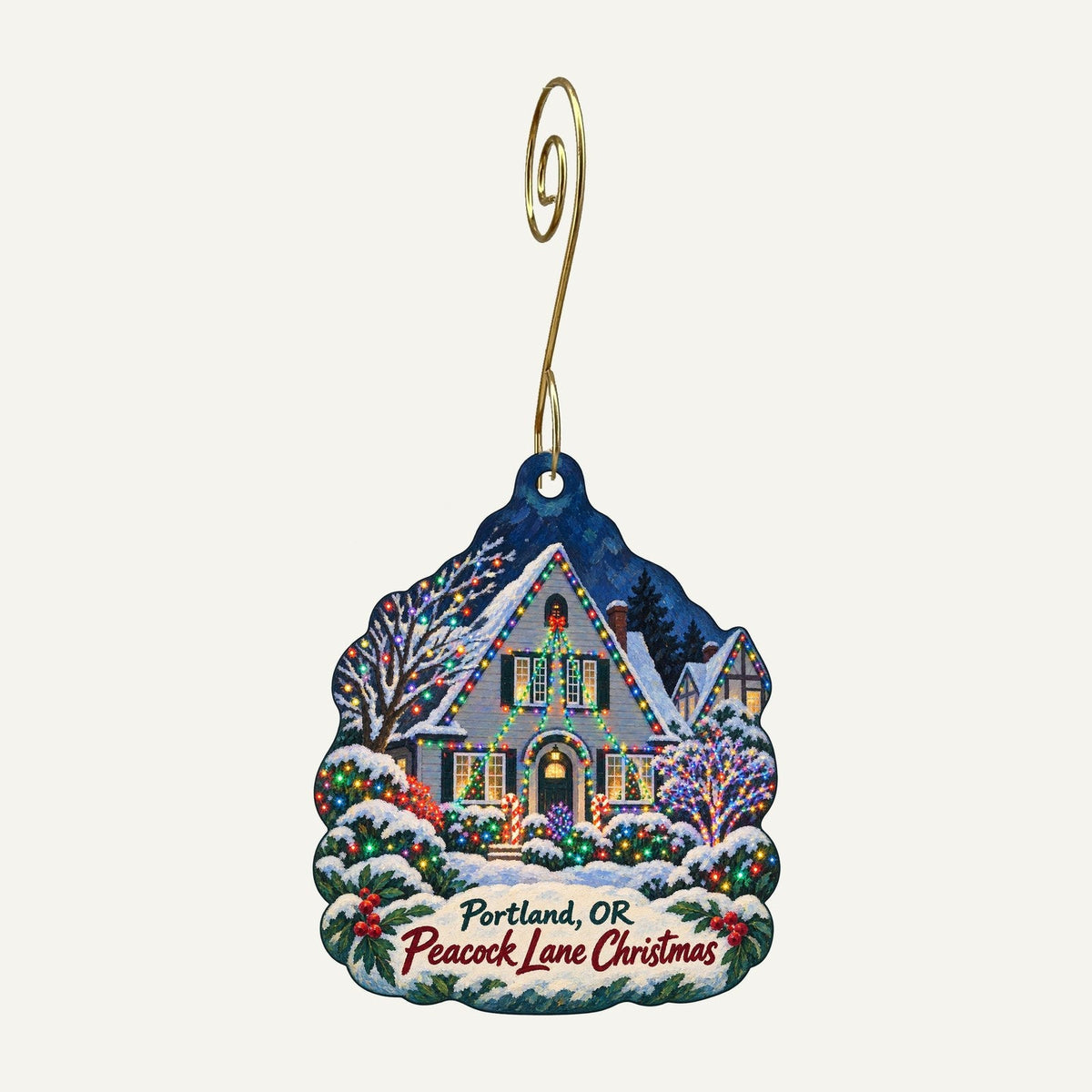 Rose Garden Store Christmas custom wood ornament OC180 hanging on hook