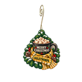Oglethorpe S — Christmas custom wood ornament OC1812, photographic gold spiral hook